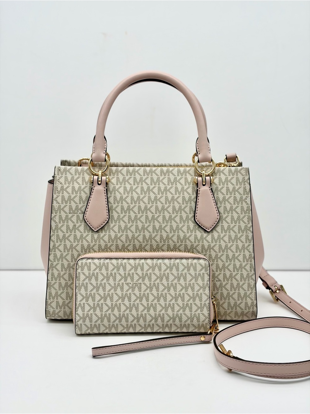 Michael Kors Marilyn Medium Satchel Crossbody Bag And Wallet Set - Picture 4 of 15
